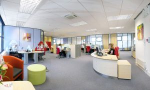 Hot Office power lighting and data cabling